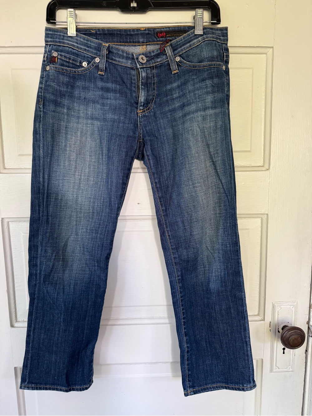 AG Adriano Goldschmied Tapered Cropped Medium Blue Jeans Size 25